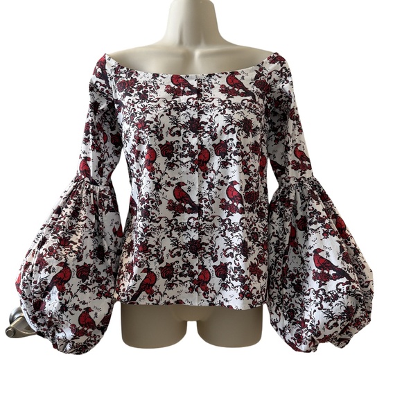 CAROLINE CONSTAS GISELLE PRINTED  BLOUSE SIZE S - Picture 1 of 8